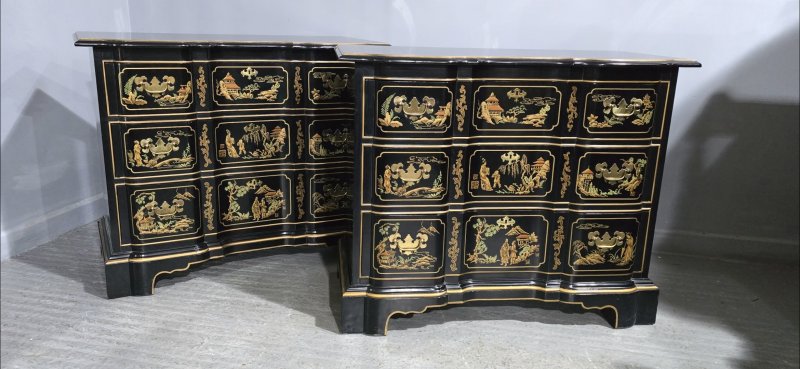 Wonderful Pair Chinoiserie Chests of Drawers - Image 10