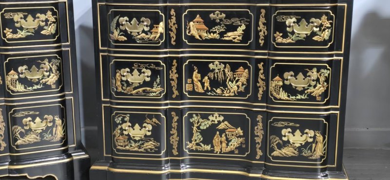 Wonderful Pair Chinoiserie Chests of Drawers - Image 7