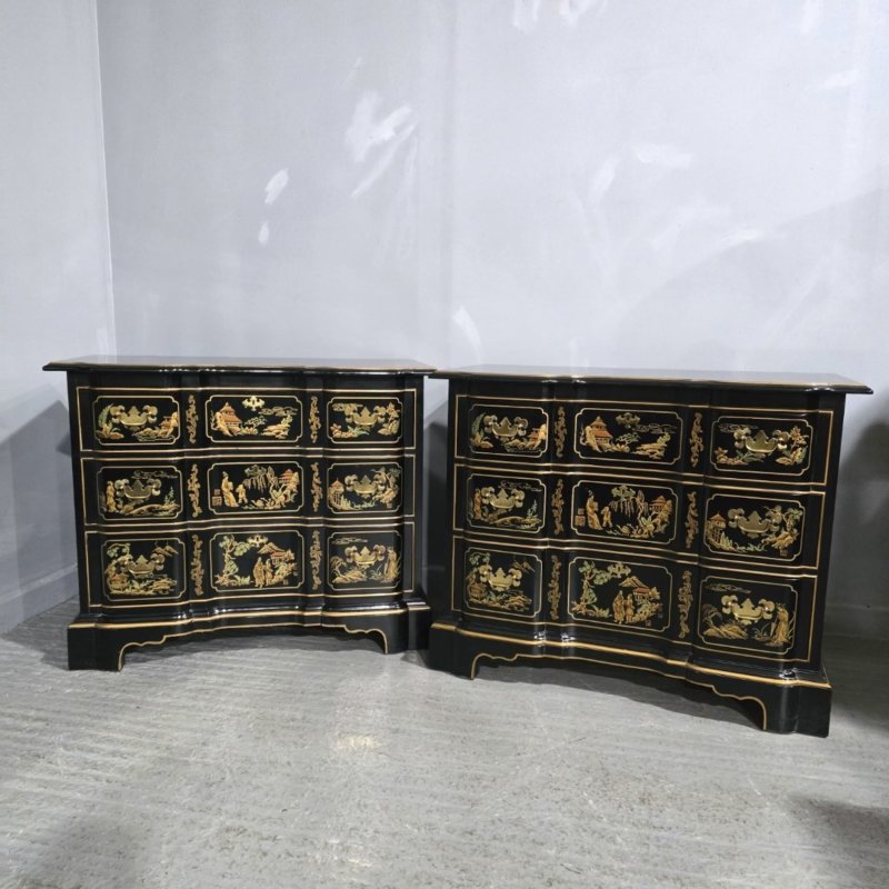 Wonderful Pair Chinoiserie Chests of Drawers - Image 9