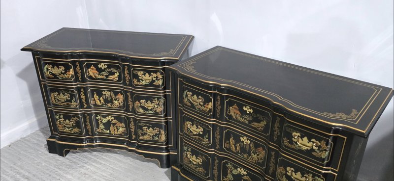 Wonderful Pair Chinoiserie Chests of Drawers - Image 11