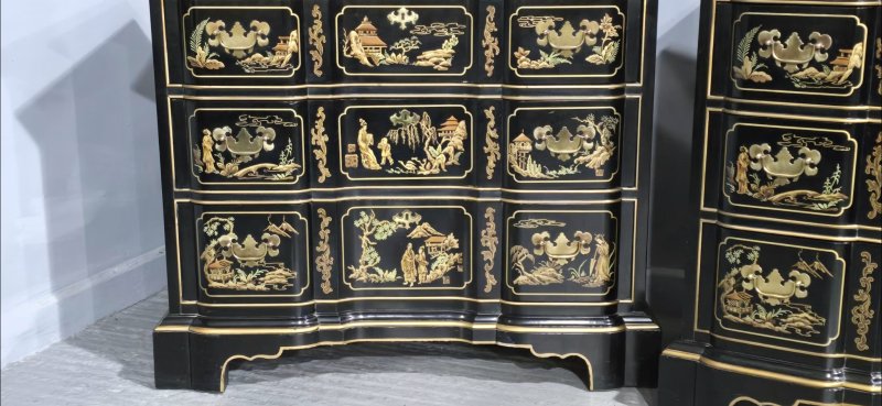 Wonderful Pair Chinoiserie Chests of Drawers - Image 12
