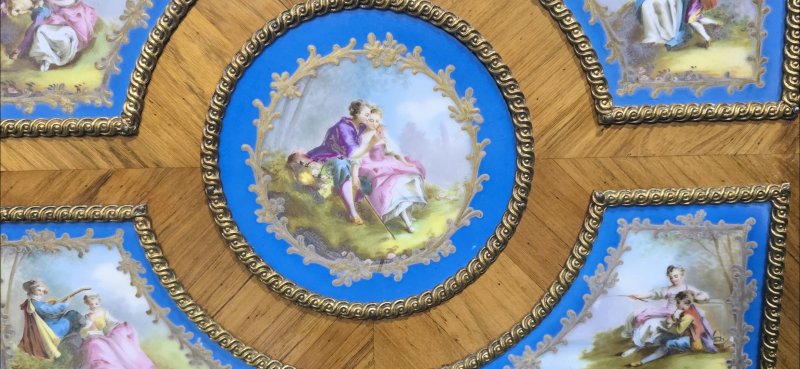 Superb Satinwood and Sevres Plaque Cabinet of Small Proportions - Image 9