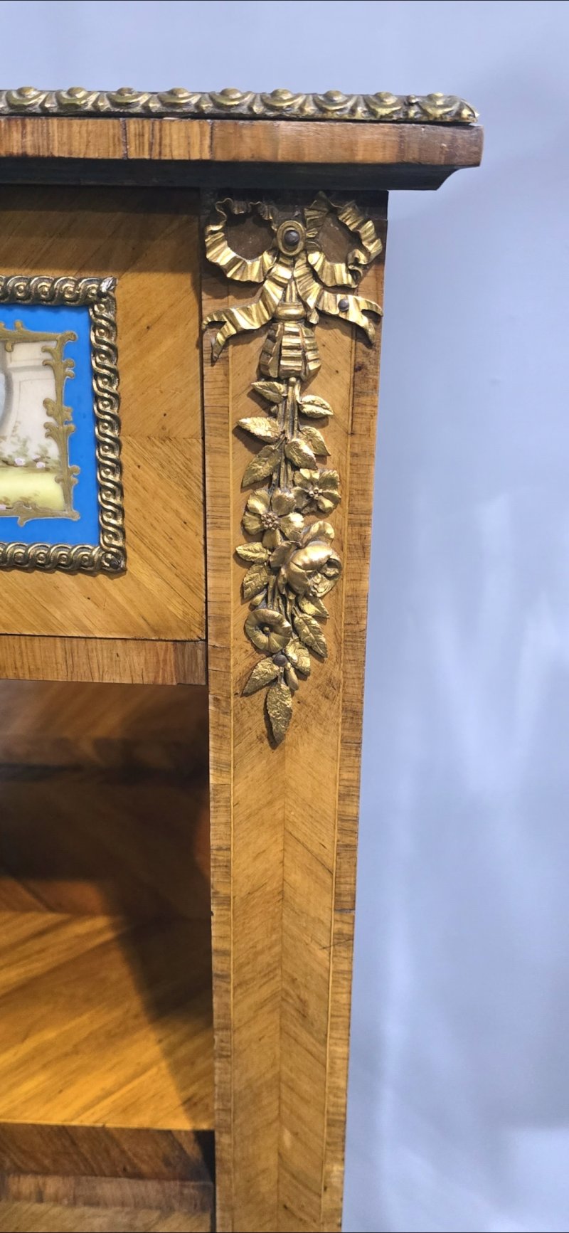 Superb Satinwood and Sevres Plaque Cabinet of Small Proportions - Image 11