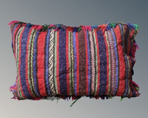 Antique Bag Face Cushion Hand Woven - Image 4