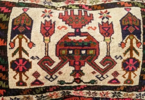 Antique Bag Face Cushion Hand Woven - Image 3