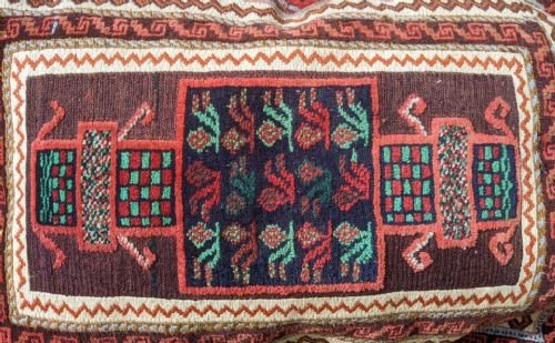 Antique Bag Face Cushion Hand Woven - Image 3