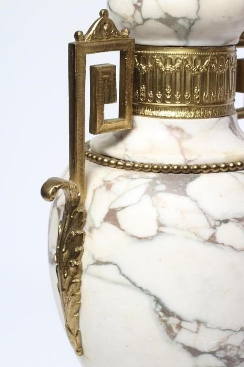 Antique White Marble And Ormolu Large Table Lamp - Image 6