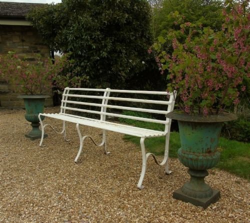 Elegant Regency Iron Garden Bench Circa 1820 - Image 8