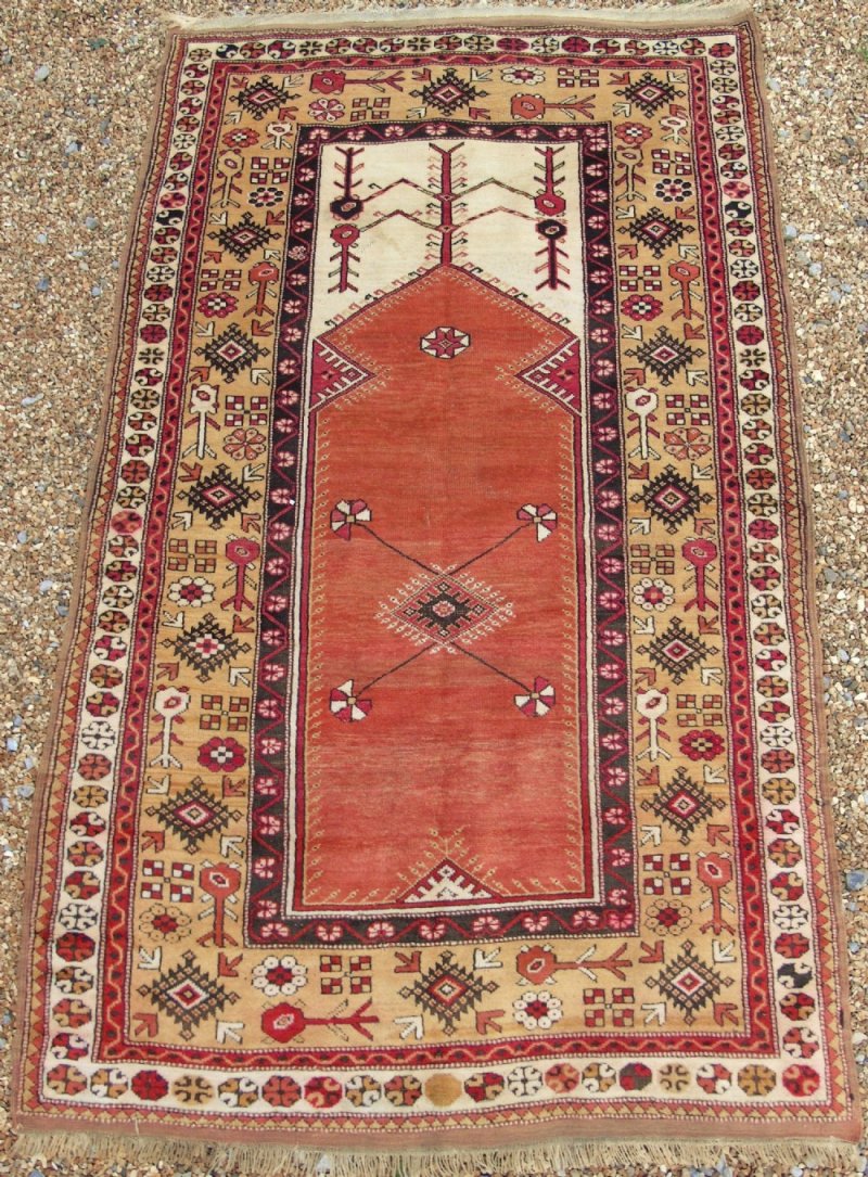 Antique Melas Prayer Rug
