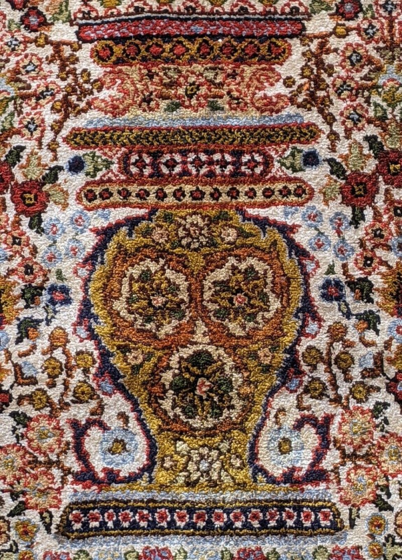 Antique Silk Rug Carpet - Image 3