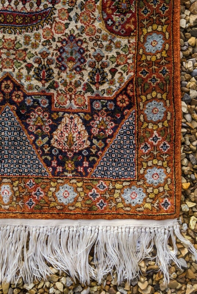 Antique Silk Rug Carpet - Image 5