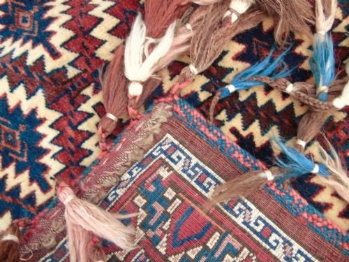 Rare Fabulous Antique Hand Woven Yomut Asmalyk - Image 4