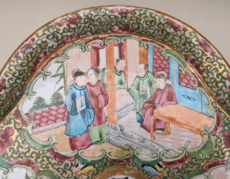 Antique Chinese Famille Rose Trefoil Dish - Image 6