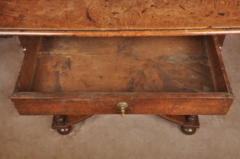 Rare 17th Century Oak Side Table - Image 9