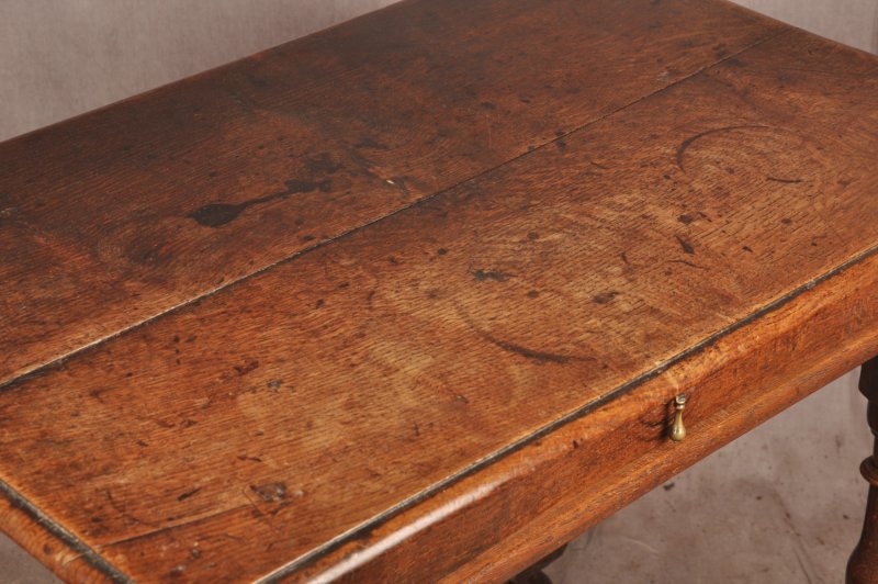 Rare 17th Century Oak Side Table - Image 11