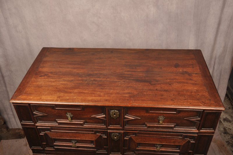 Rare Charles II Walnut & Fruitwood Chest Of Drawers - Image 15