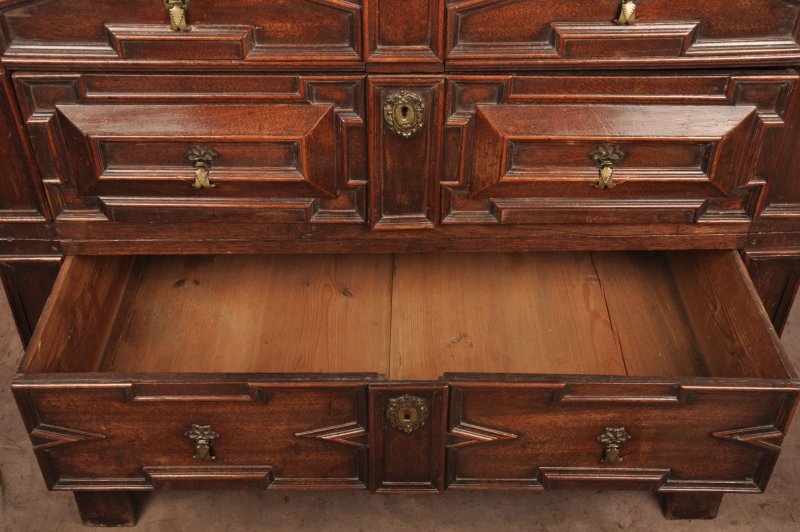Rare Charles II Walnut & Fruitwood Chest Of Drawers - Image 11
