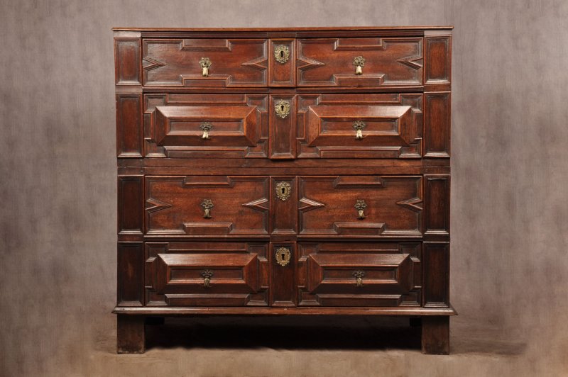 Rare Charles II Walnut & Fruitwood Chest Of Drawers - Image 20