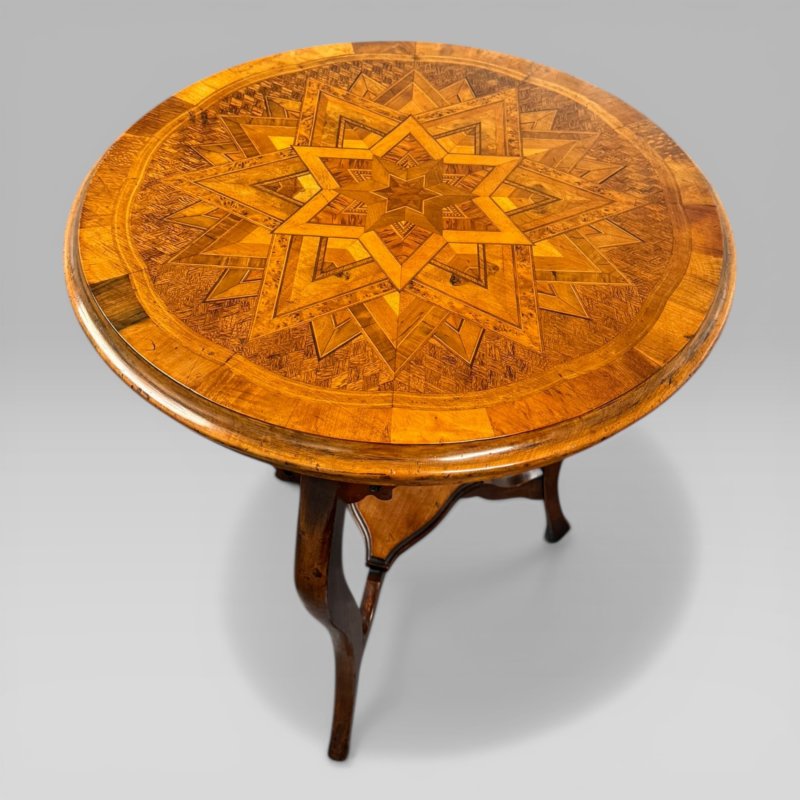 Antique Victorian New Zealand Specimen Wood Parquetry Table By Anton Seuffert - Image 2