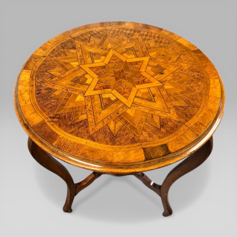 Antique Victorian New Zealand Specimen Wood Parquetry Table By Anton Seuffert