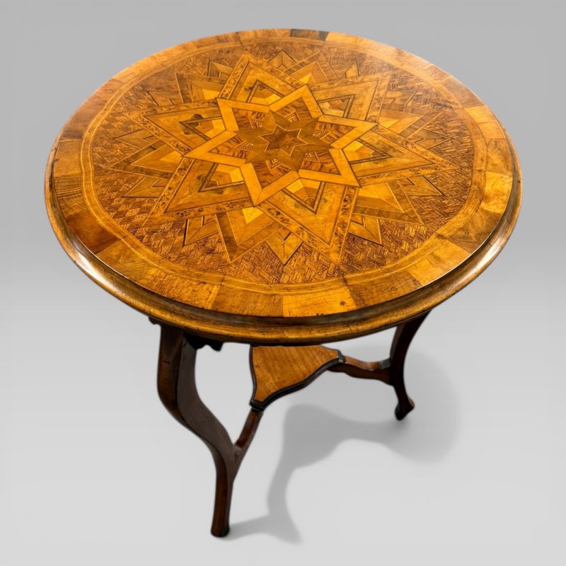 Antique Victorian New Zealand Specimen Wood Parquetry Table By Anton Seuffert - Image 4