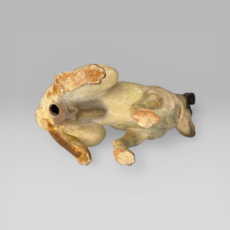 19th Century Austrian Terracotta Jack Russell Dog Sculpture Painted Figure - Image 7