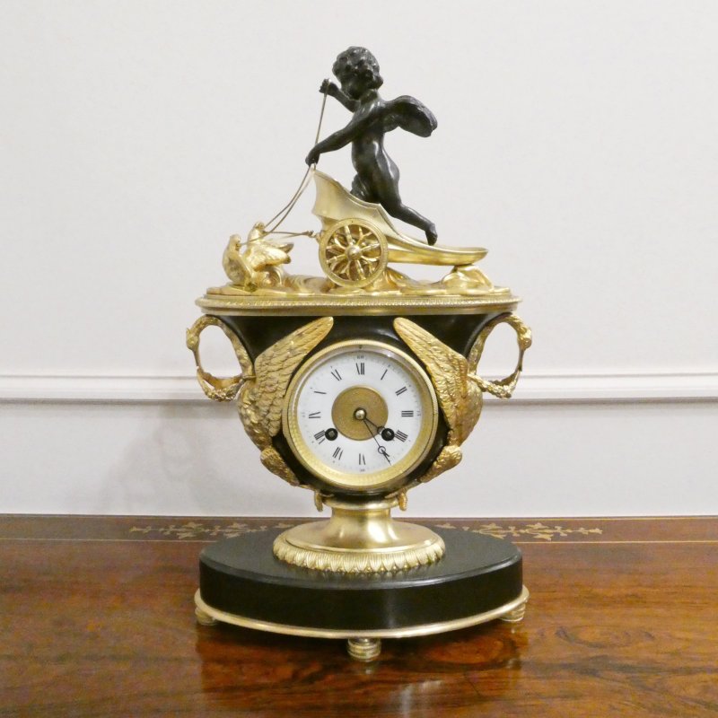 French Bronze & Gilt Bronze Mantel Clock Set by Japy Freres - Image 2