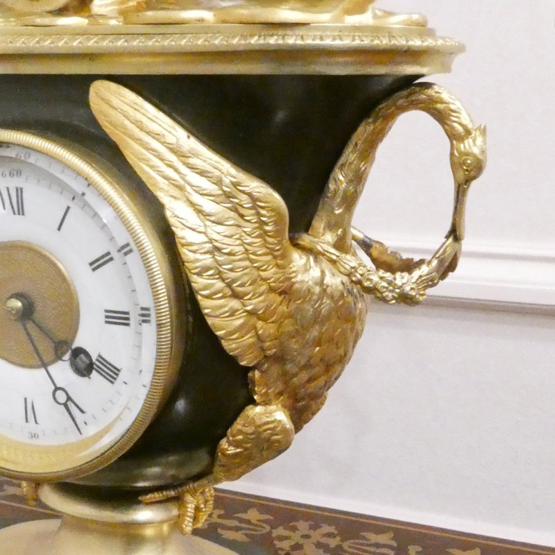 French Bronze & Gilt Bronze Mantel Clock Set by Japy Freres - Image 3