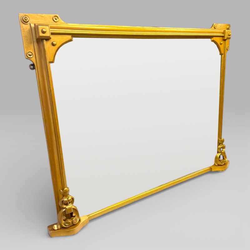 Antique Victorian Gilt Overmantel Wall Mirror By S T Townshend Norwich - Image 2