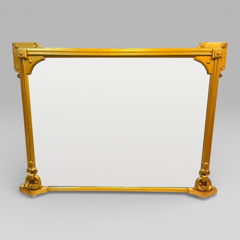 Antique Victorian Gilt Overmantel Wall Mirror By S T Townshend Norwich