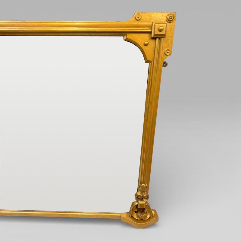 Antique Victorian Gilt Overmantel Wall Mirror By S T Townshend Norwich - Image 4