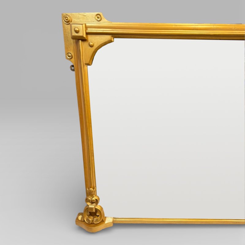 Antique Victorian Gilt Overmantel Wall Mirror By S T Townshend Norwich - Image 5