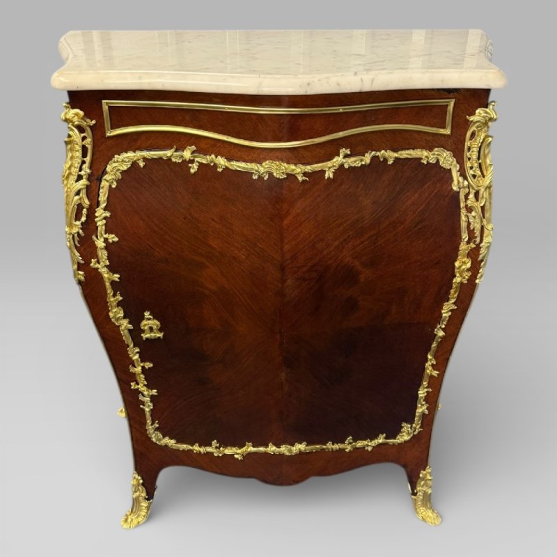 Antique Pair Of Late 19th Century French Kingwood Bombe Cabinets By E. Kahn - Image 7