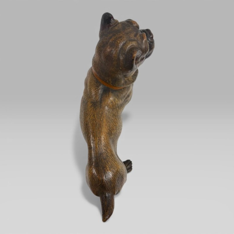 Antique Austrian Terracotta Life-size Pug Puppy Dog Sculpture - Image 7