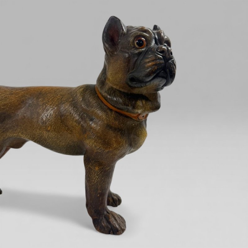 Antique Austrian Terracotta Life-size Pug Puppy Dog Sculpture - Image 8