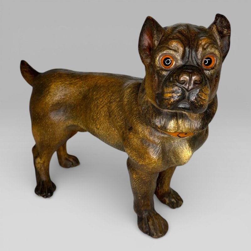 Antique Austrian Terracotta Life-size Pug Puppy Dog Sculpture - Image 10