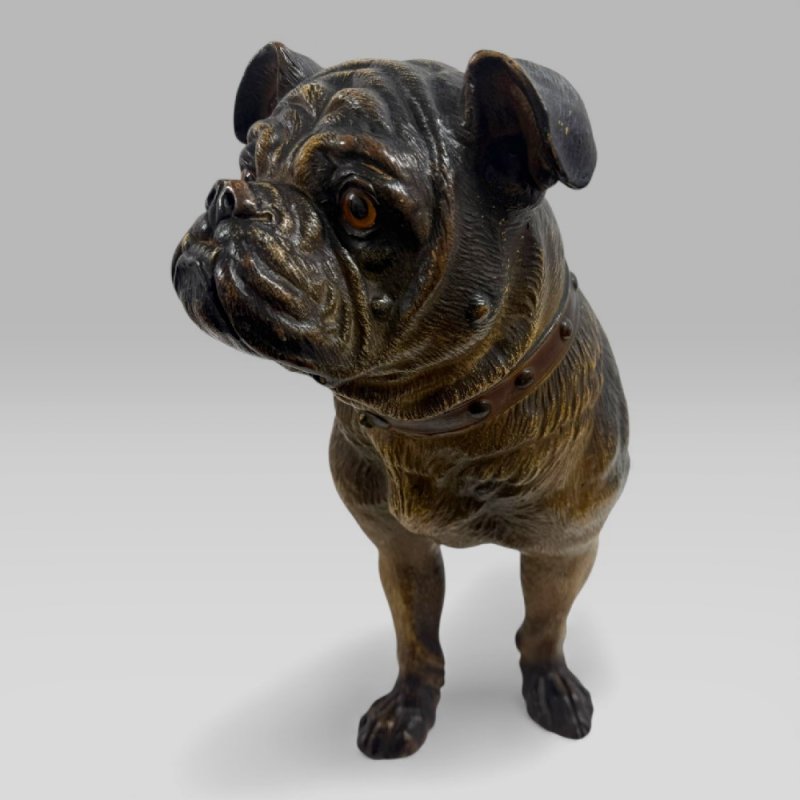 Antique Austrian Terracotta Life-size Pug Dog Sculpture - Image 9