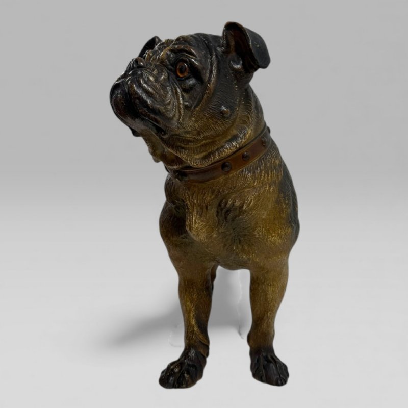 Antique Austrian Terracotta Life-size Pug Dog Sculpture - Image 8