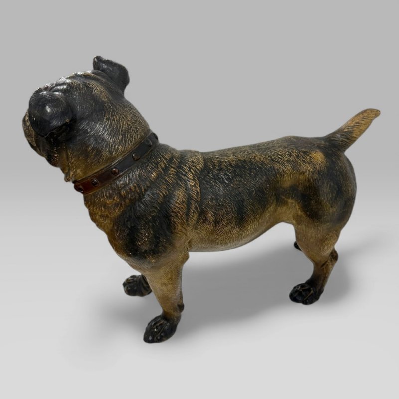 Antique Austrian Terracotta Life-size Pug Dog Sculpture - Image 12