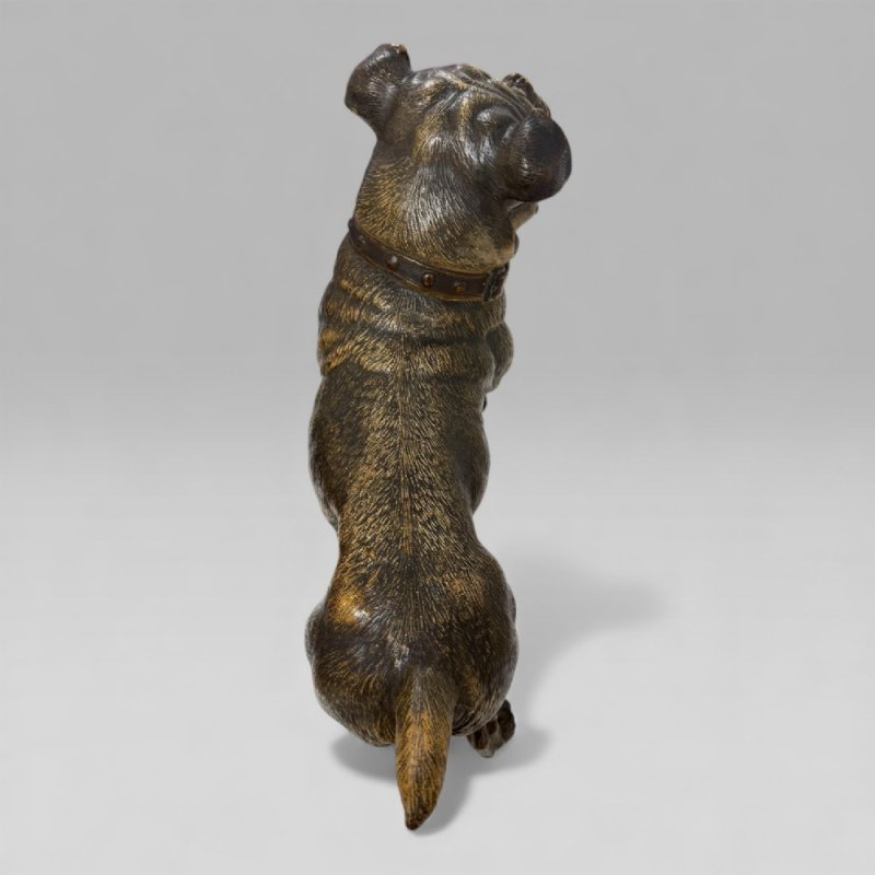 Antique Austrian Terracotta Life-size Pug Dog Sculpture - Image 14