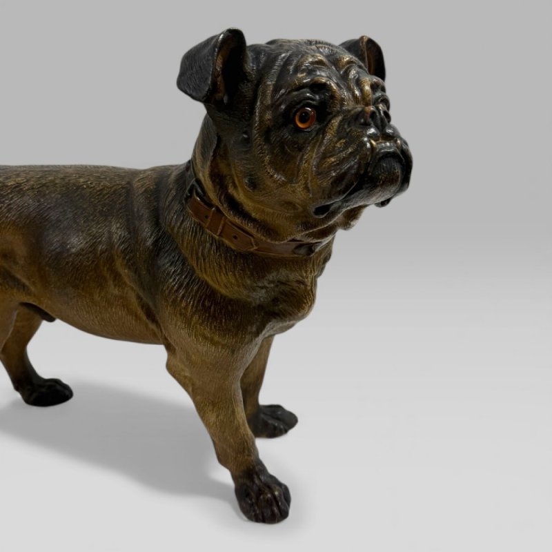 Antique Austrian Terracotta Life-size Pug Dog Sculpture - Image 18