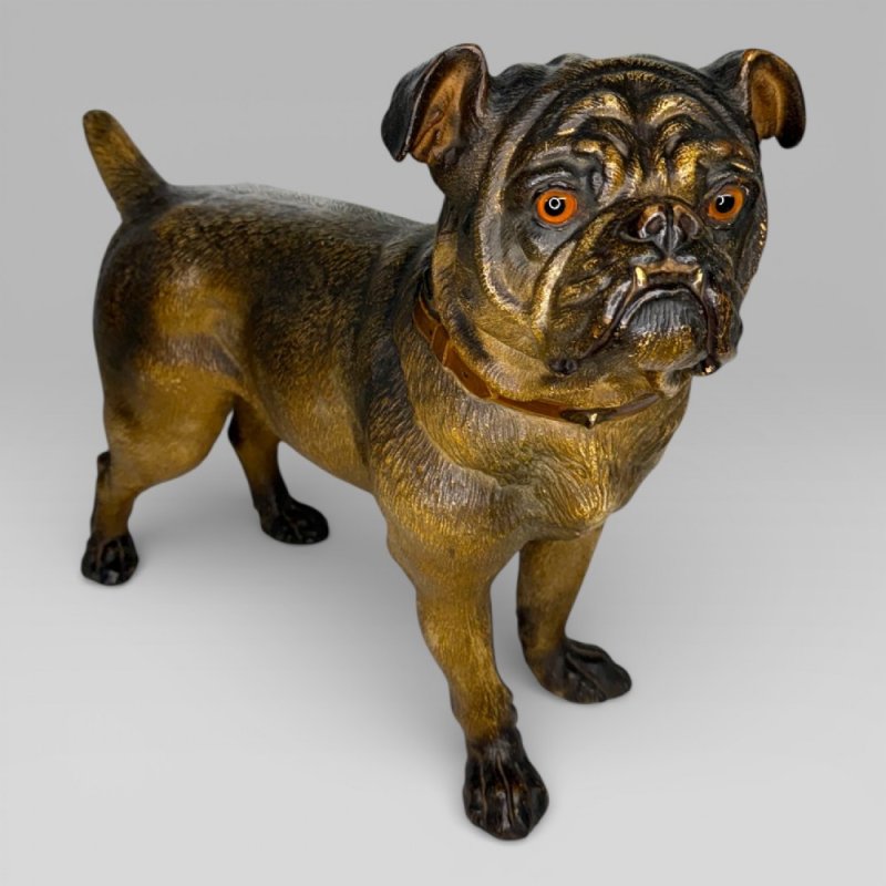 Antique Austrian Terracotta Life-size Pug Dog Sculpture - Image 19