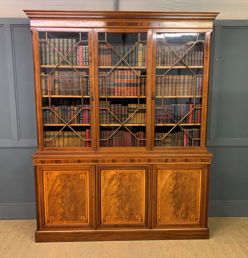 Edwards & Roberts Inlaid Mahogany Bookcase