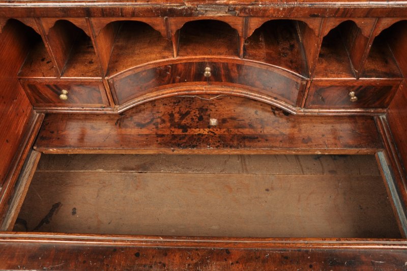 Rare Queen Anne Burr Walnut Bureau - Image 9