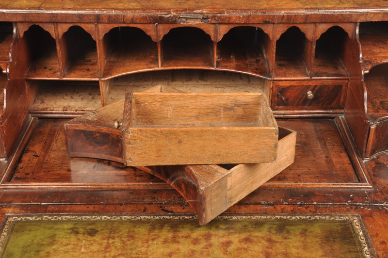 Rare Queen Anne Burr Walnut Bureau - Image 10