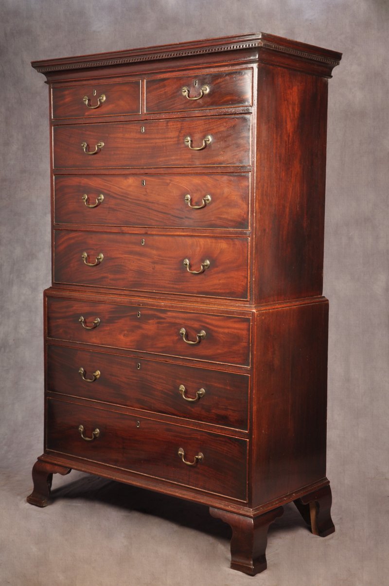 18th Century Mahogany Tallboy Chest on Chest