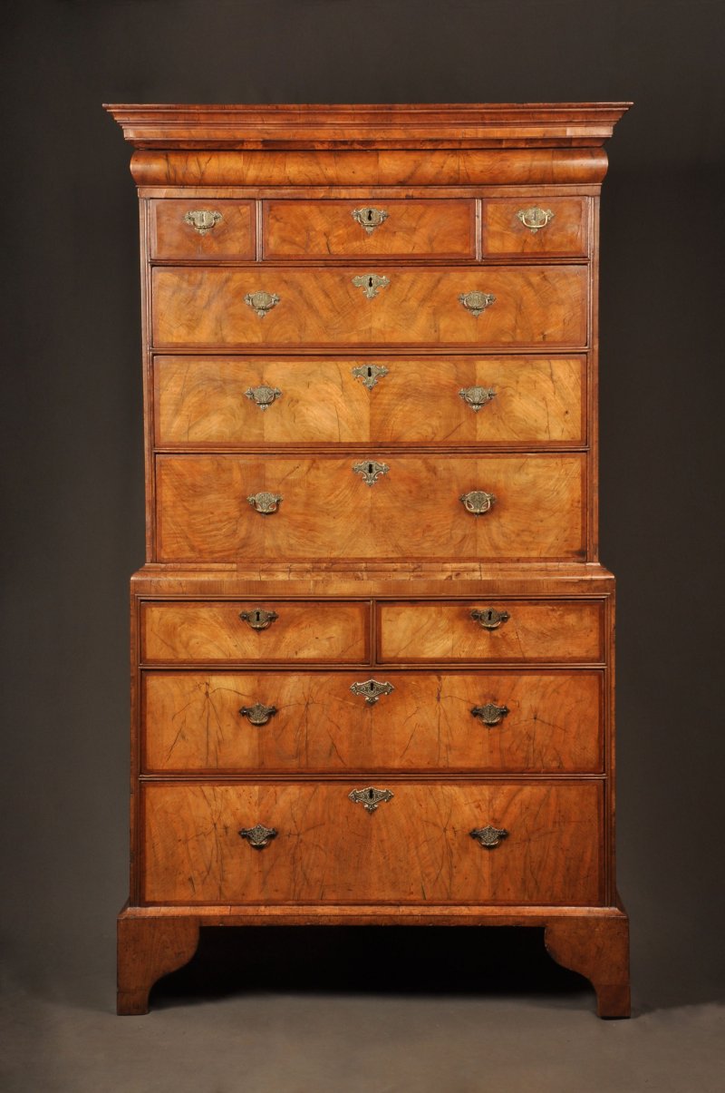 Rare Queen Anne Walnut Chest On Chest - Image 2