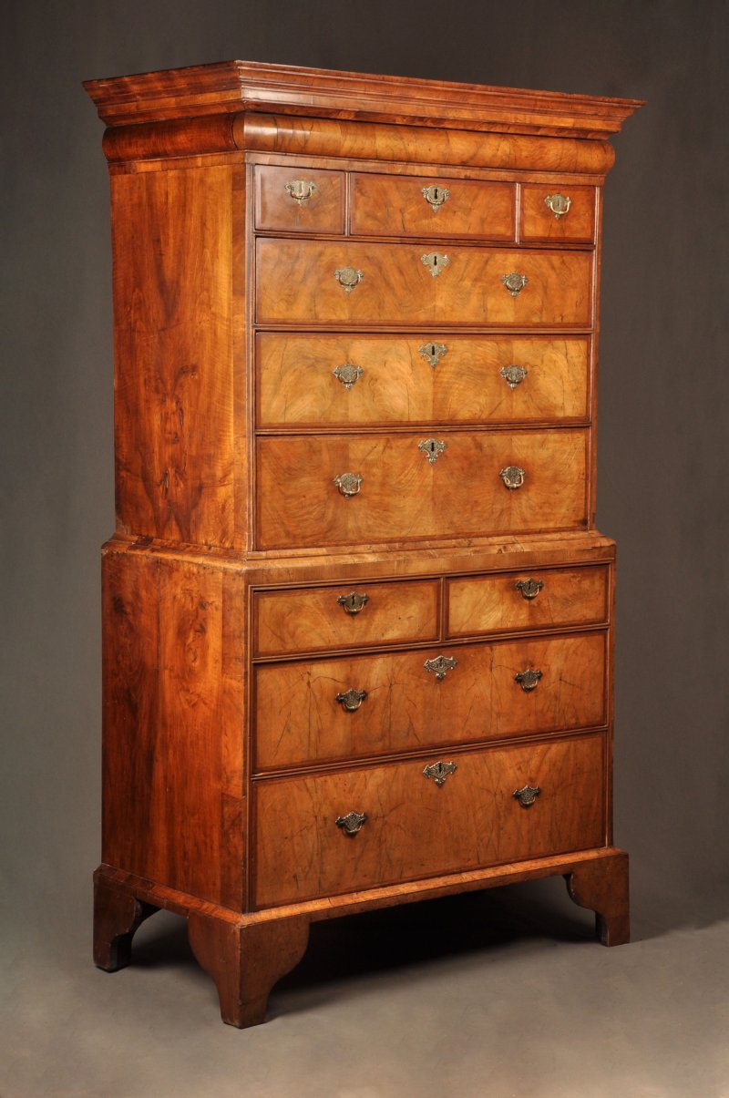 Rare Queen Anne Walnut Chest On Chest