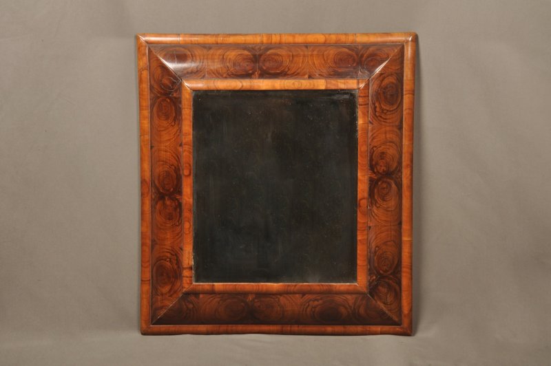 A Rare 17th Century Olive Wood Oyster Mirror