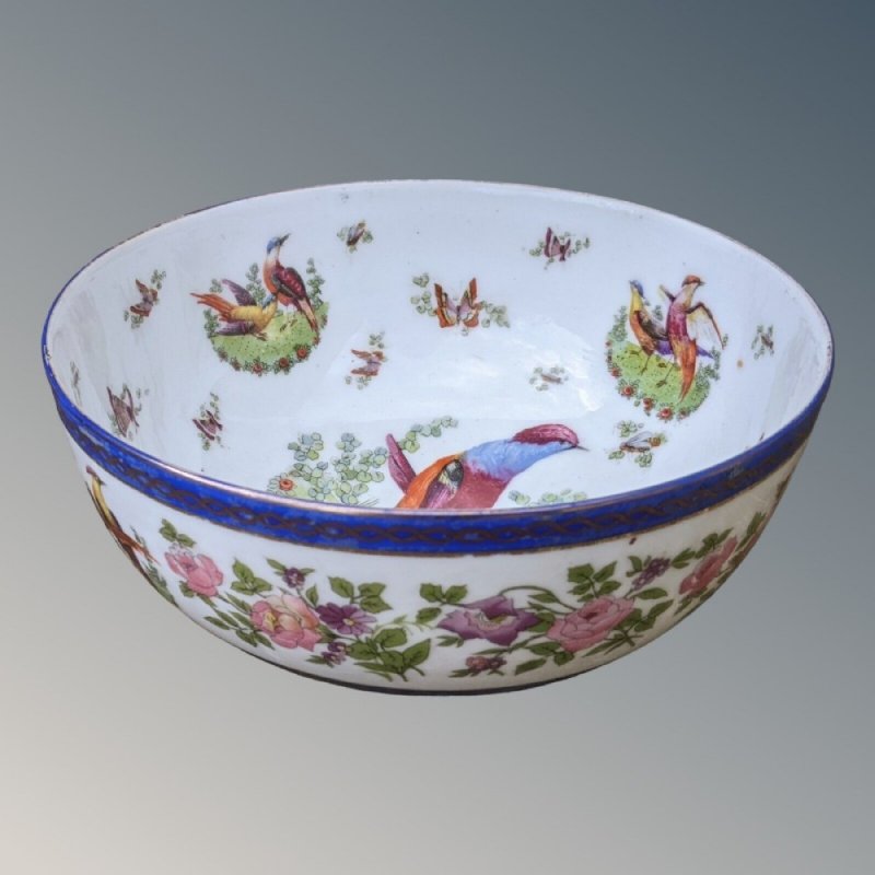 Antique Porcelain Samson Bowl Pheasants - Image 8